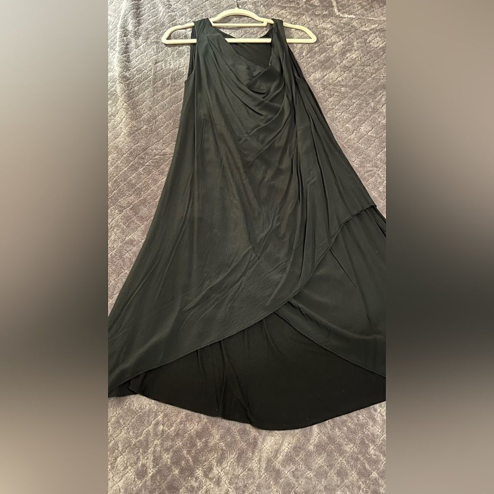 Black Cowl Chiffon Midi Dress 